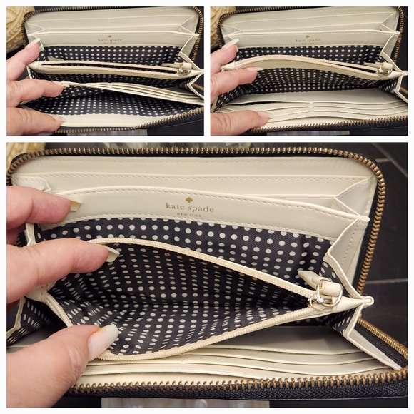 KATE SPADE Four Spades Zip Around Wallet in Black Patent Leather NWOT - Picture 9 of 12